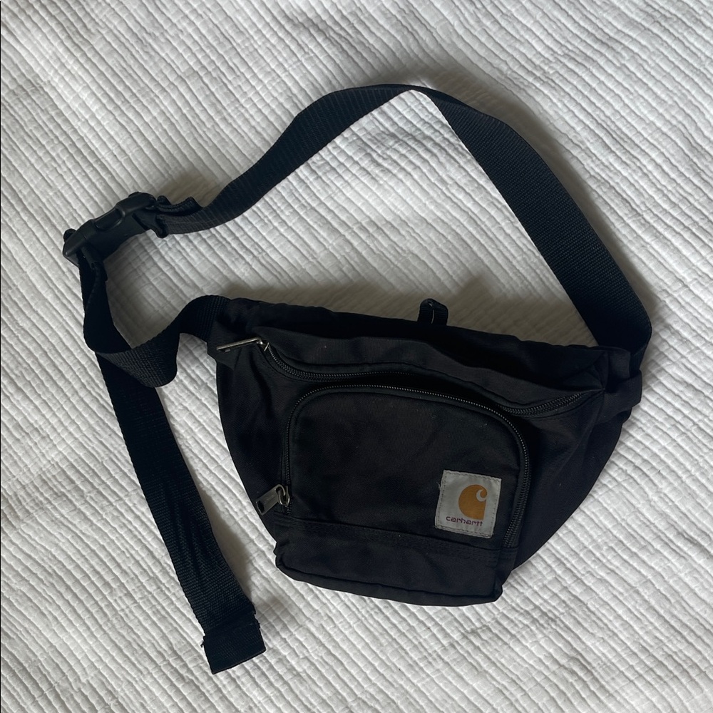 Carhartt Black Belt Bag with Front Zip Pocket